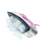 Philips GC1920/40 Steam Iron 1900 Series in pink and white color with spray nozzle and ergonomic handle.