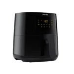 Left view of Philips Essential 4.1L Air Fryer HD9252 with digital touch screen and Rapid Air technology.