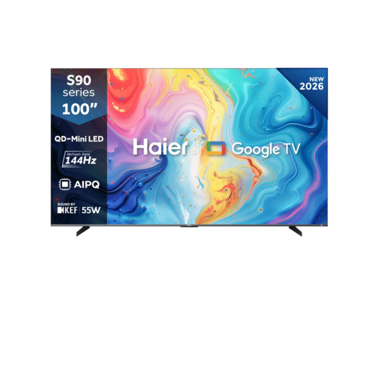 Haier 100 Inch S90 QD-Mini LED 4K Google TV featuring 144Hz refresh rate
