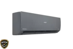Side view of Haier 1.6 Ton Inverter Pro X6 AC HSU-19Gravity Gravity AI Series in metallic grey finish.
