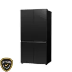 Side view of Hitachi R-WB640PPB1 (GCK) 638L French Bottom Freezer Refrigerator in Glass Carbon Black finish.