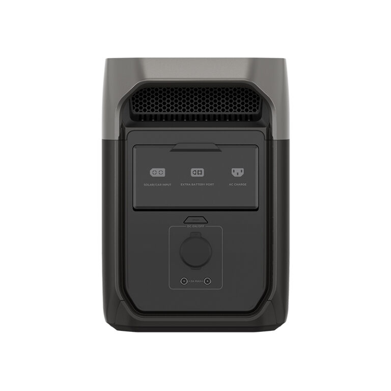 Backside of EcoFlow Delta 3 1800W Portable Smart IPS with digital display