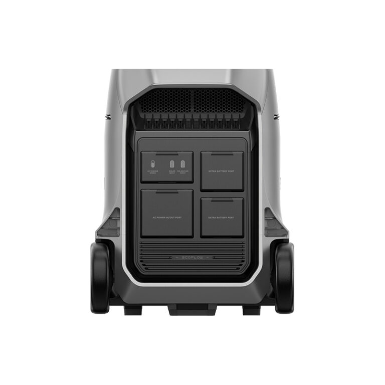 Back view of EcoFlow Delta Pro 3 4000W Portable Smart IPS with large digital display