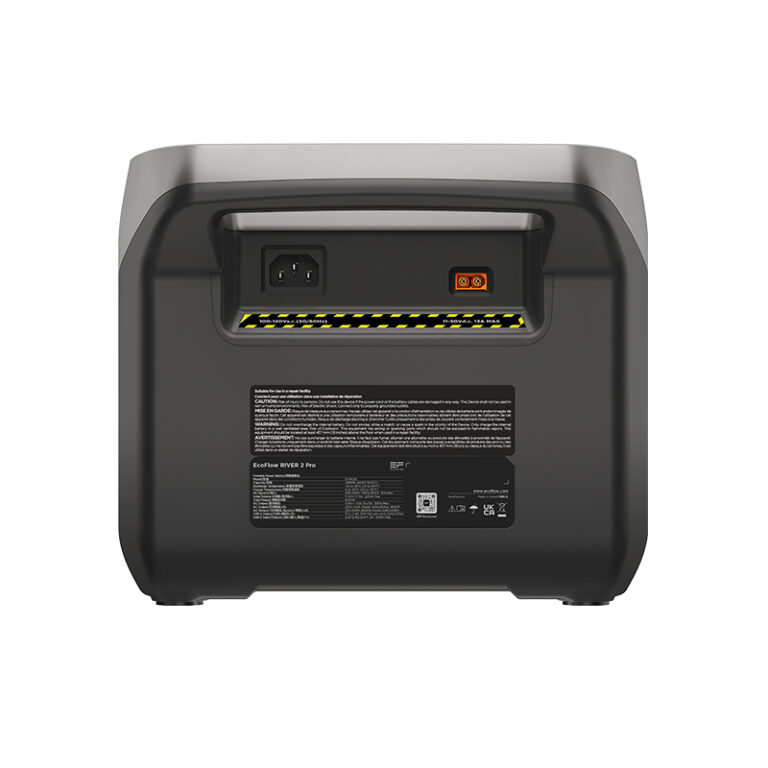 Back view of EcoFlow River 2 Pro 800W Portable Smart IPS with digital display