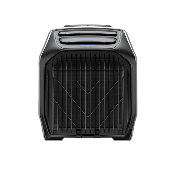 Back Side isometric view of EcoFlow Wave 3 Combo portable air conditioner and heater with battery pack