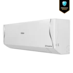Left view of Haier 1 Ton DC Inverter Air Conditioner 12AntirustCool Premium Series in white color.