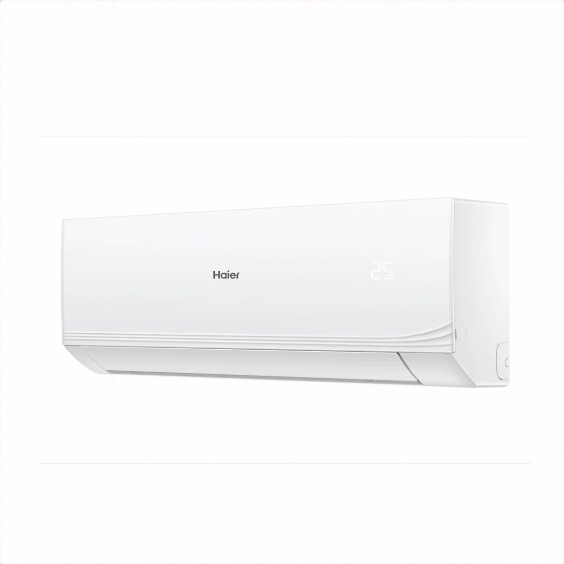 Haier 1 Ton 12Aquacool Non Inverter AC Left view of Haier 1 Ton Non Inverter Air Conditioner 12Aquacool with digital LED display.