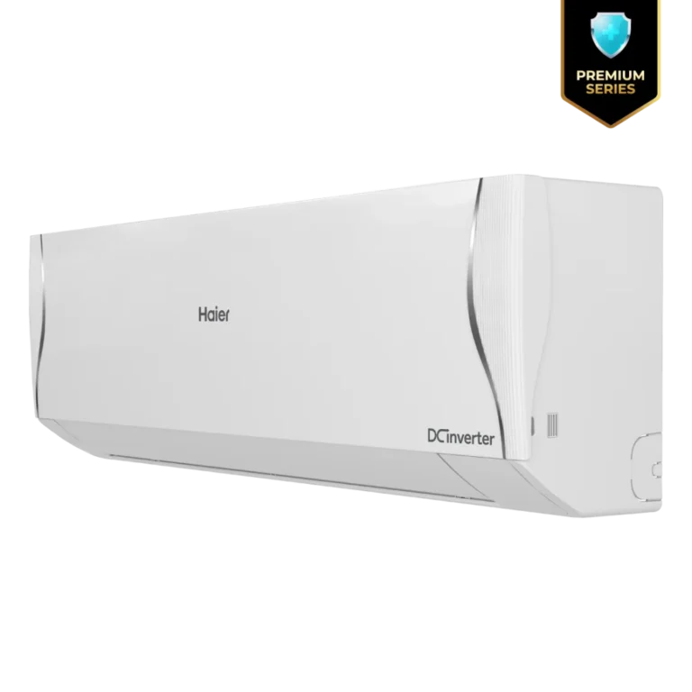 Left view of Haier 1.6 Ton DC Inverter Air Conditioner 19AntirustCool with premium finish and anti-corrosion technology.