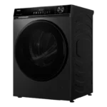 Left view of Haier 9 KG Inverter Front Load Washing Machine HW90-BP12357S8 with LED display and large dark door.