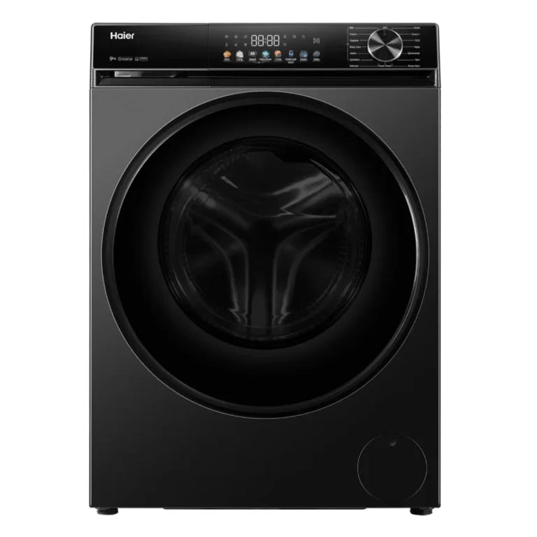 Haier 9 KG Inverter Front Load Washing Machine HW90-BP12357S8 with LED display and large dark door.