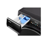 Function view of Haier 9 KG Inverter Front Load Washing Machine HW90-BP12357S8 with LED display and large dark door.