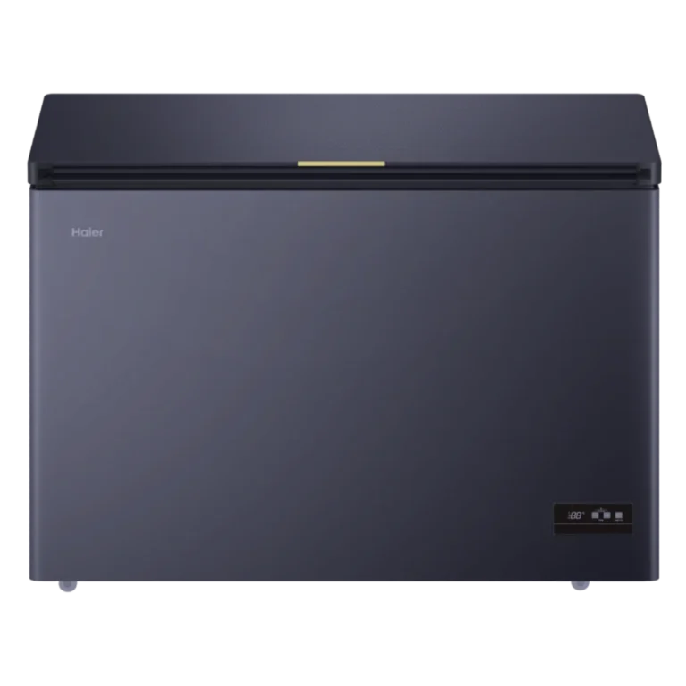 Haier 369 Liters Chest Freezer HCF-420SME with Digital Temperature Display in Charcoal Grey color.