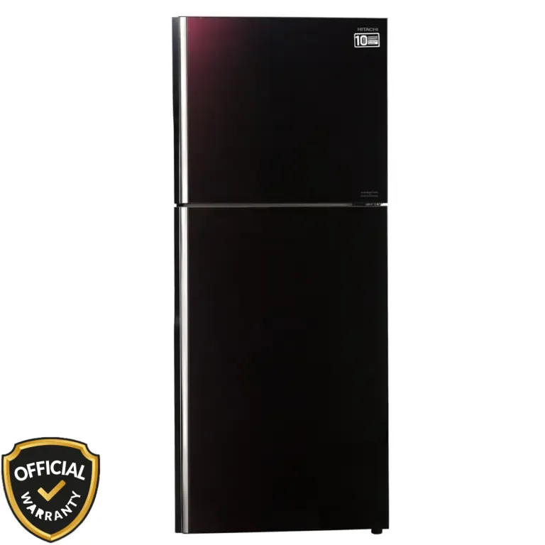 Front view of Hitachi R-VG490P8PB (XRZ) 443L Stylish Line Refrigerator in Gradation Maroon finish