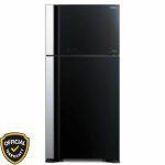 Hitachi R-VG690P7PB (GBK) 601L Big 2 Glass Series Top Freezer Refrigerator with touch control panel.