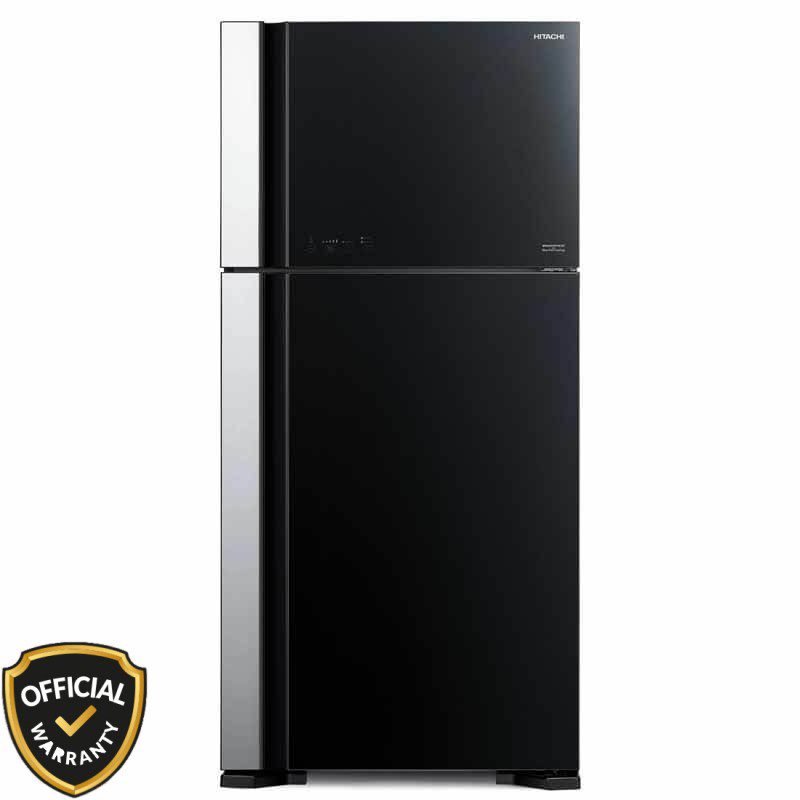 hitachi-big-2-glass-series-refrigerator-r-vg690p7pb-601l-black Hitachi R-VG690P7PB (GBK) 601L Big 2 Glass Series Top Freezer Refrigerator with touch control panel.