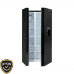 Kelvinator KRS-537SBW 537 Liter Inverter Refrigerator with Water Dispenser in black glass Door View