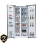 Kelvinator KRS-537SBW 537 Liter Inverter Refrigerator with Water Dispenser in black glass Open View