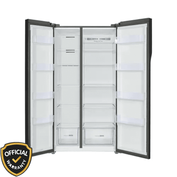 Kelvinator KRS-663TBX 663 Liter Twin Eco-Inverter Refrigerator with black glass finish open view