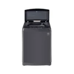 Full view of LG 10 KG Fully Automatic Top Load Washing Machine with Smart Inverter technology and Charcoal Grey finish.