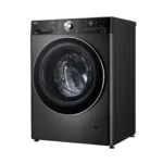 Left view of LG 11kg Fully Automatic Front Load Washing Machine with AI Direct Drive (AI DD) and ThinQ WiFi technology.
