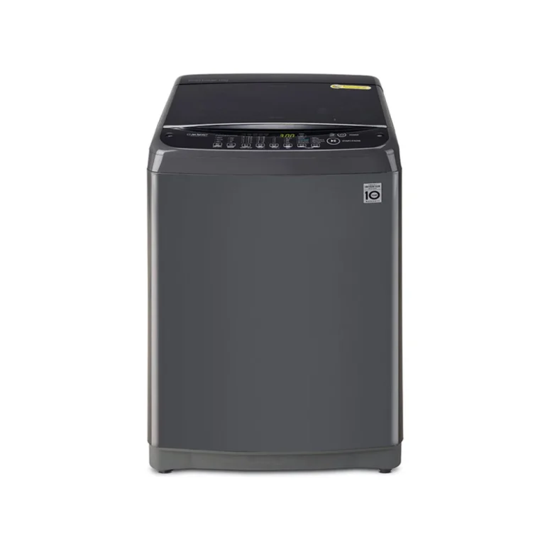 Front view of LG 8 KG Smart Inverter Top Load Automatic Washing Machine with 10 Years Motor Warranty.