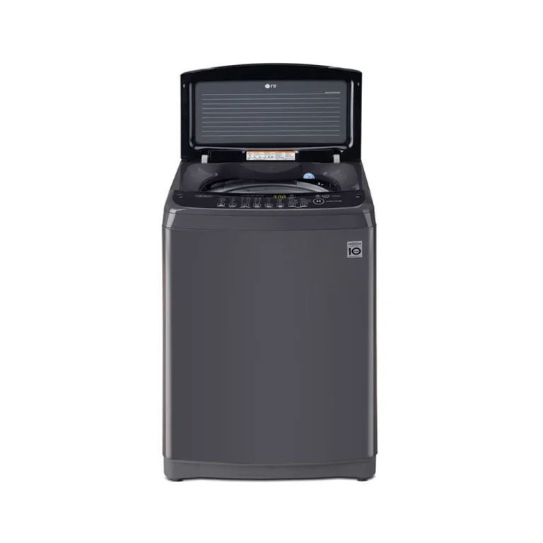 Full view of LG 8 KG Smart Inverter Top Load Automatic Washing Machine with 10 Years Motor Warranty.