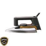Philips Classic HD1172 1000W Dry Iron in black with a non-stick soleplate and button groove tip.