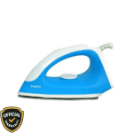 Philips GC090 Classic Dry Iron in blue and white color with non-stick soleplate.