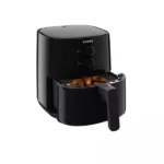 Open view of Philips HD9200/90 Essential Compact 4.1L Air Fryer with dual analog dials for time and temperature control.