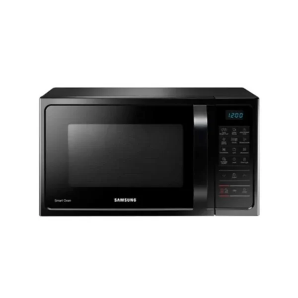 Samsung 28L Smart Convection Microwave Oven MC28H5023AK with digital control panel.