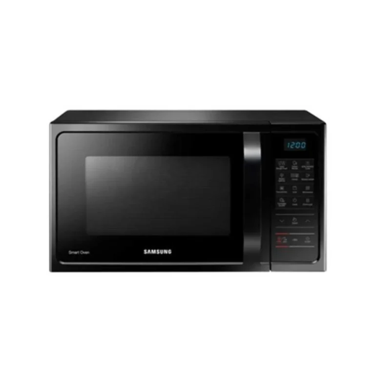 Samsung 28L Smart Convection Microwave Oven MC28H5023AK with digital control panel.