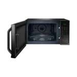 Open view of Samsung 28L Smart Convection Microwave Oven MC28H5023AK with digital control panel.