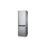 Left view of Samsung 310 Liters Bottom Mount Refrigerator with eye-level refrigeration and sleek silver finish.