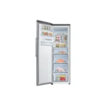 Open Samsung 315 Liters Upright Vertical Freezer in silver color with front digital display and sleek handle.