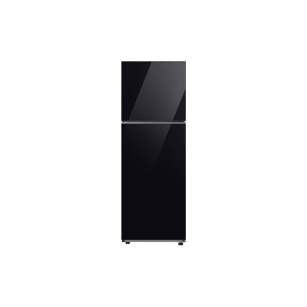 Samsung 348 Liters Bespoke AI Top Mount Refrigerator with Premium Black Glass Finish and AI Energy Saving Mode.