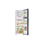 Open view of Samsung 348 Liters Bespoke AI Top Mount Refrigerator with Premium Black Glass Finish and AI Energy Saving Mode