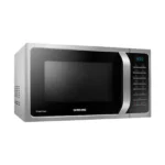 left view of Samsung 28L Smart Convection Microwave Oven MC28H5025VS/D2 with Silver/Stainless Steel finish and digital control panel.