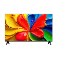 Front view of TCL 43S5K 43 inch FHD QLED Google TV with colorful display.