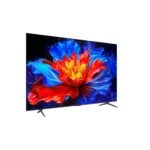 TCL 75P8K 75 inch 4K UHD QLED Google TV large screen left view.
