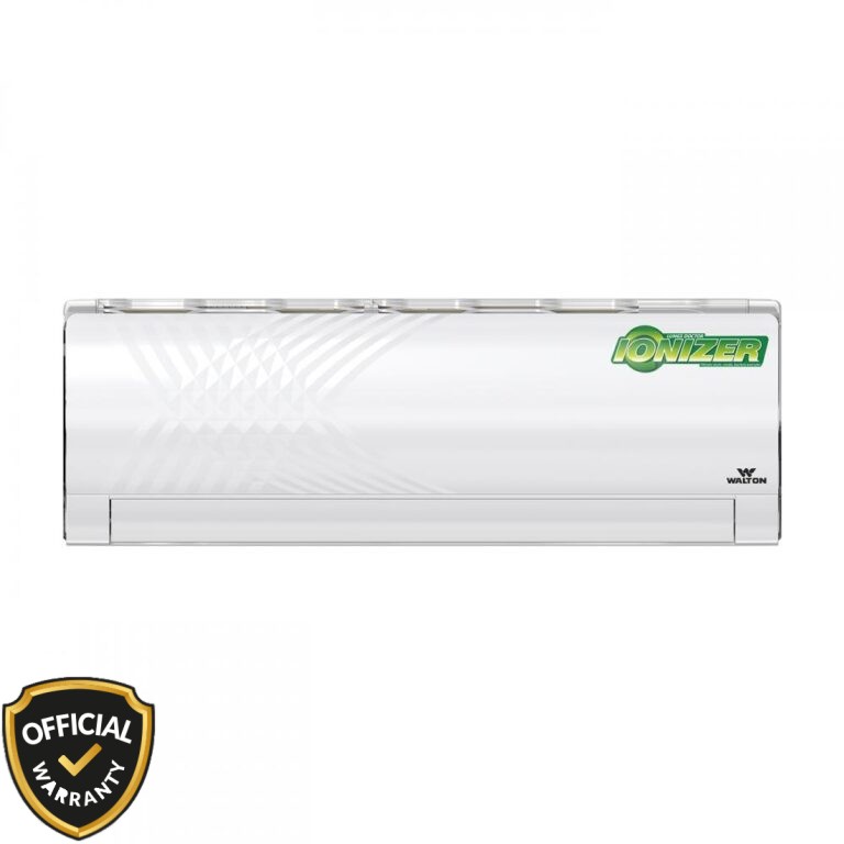 Front view of Walton 1.5 Ton Non Inverter AC WSN-KRYSTALINE-18F with Ionizer (Lungs Doctor) technology and premium patterned design.