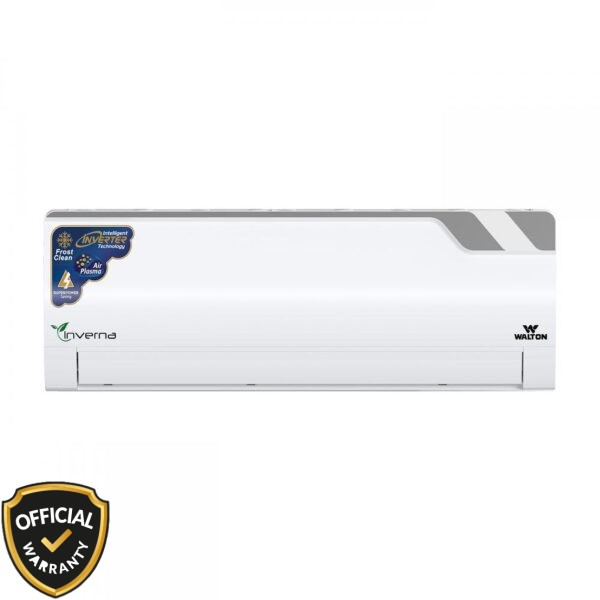 Front view of Walton 1 Ton Inverna Supersaver Inverter AC WSI-INVERNA-12J with Air Plasma and Frost Clean features.