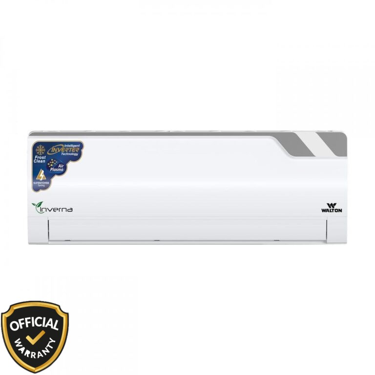 Front view of Walton 1 Ton Inverna Supersaver Inverter AC WSI-INVERNA-12J with Air Plasma and Frost Clean features.