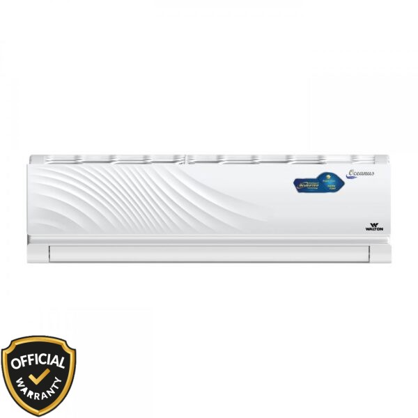 Front view of Walton 2 Ton Oceanus Intelligent Inverter AC WSI-OCEANUS-24M in white with premium wavy design.