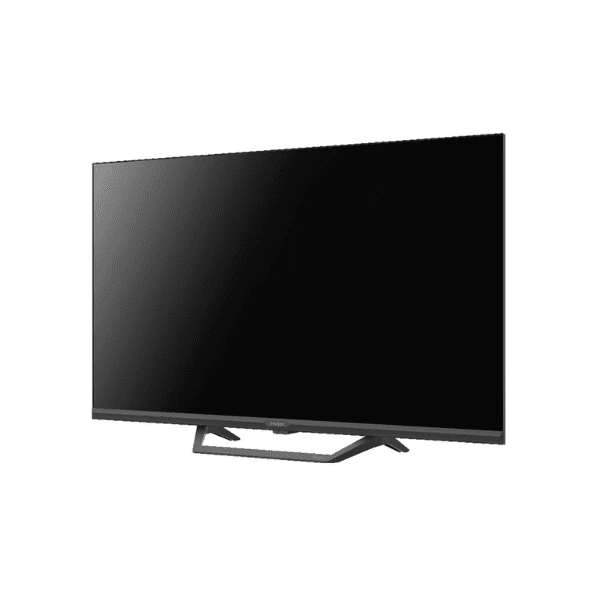 Front view of Haier H43S80GUX 43 Inch QLED 4K UHD Google TV with premium bezel-less design and vibrant colors.
