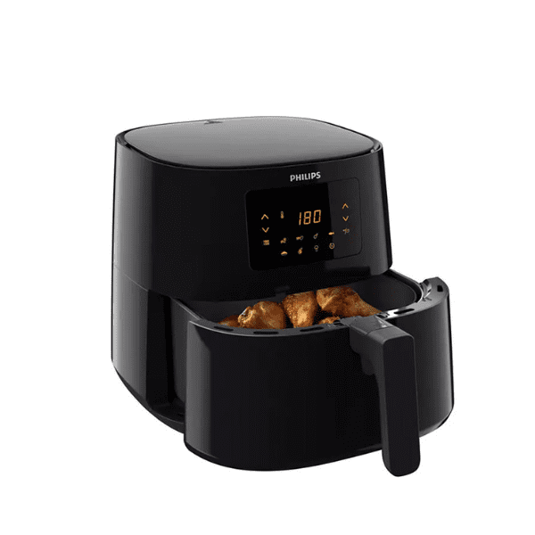 Philips XL Air Fryer HD9270 with 6.2L capacity and digital touch control panel in black.