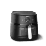 Philips Air Fryer NA231 with 6.2L capacity, see-through cooking window, and digital touch display.