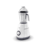 Philips HL7699 Mixer Grinder with 750W powerful motor and 4 stainless steel jars in white and purple color.