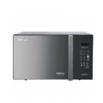 Front view of Whirlpool Magicook 30L Convection Microwave Oven featuring Zero Oil cooking, Tandoor series, and 200 Magic Meals in black mirror finish.