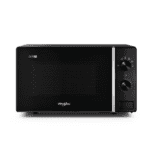 Front view of Whirlpool Magicook Classic 20L Solo Microwave Oven with manual mechanical knob controls in black finish.